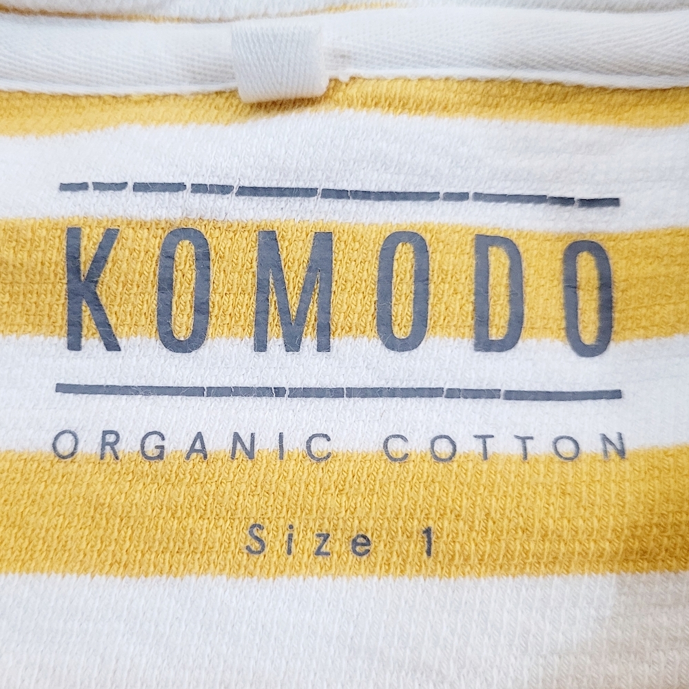 KOMODO Organic Cotton Yasuko Yellow Striped Tee Pullover Mini Dress XS / Small - Picture 9 of 13